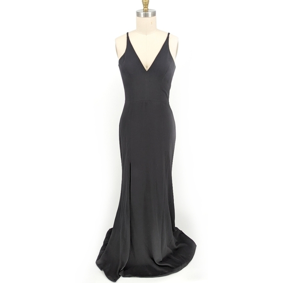 Dress the Population Mermaid Gown Dress Black L gala formal black tie classic - Picture 1 of 7